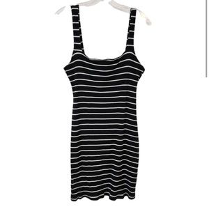 Reformation Black and White Striped Dress